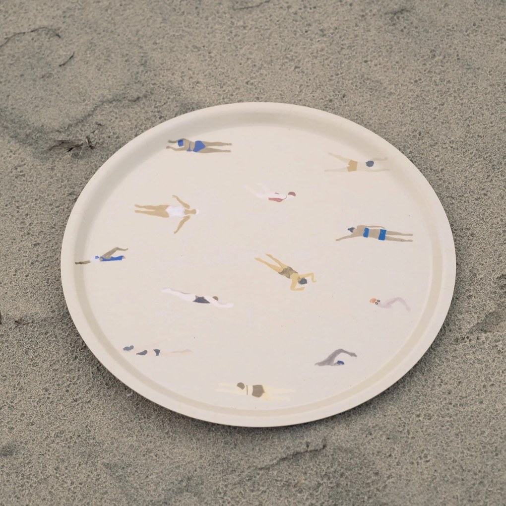 Fine Little Day Servírovací podnos Swimmers Sand Ø 38 cm