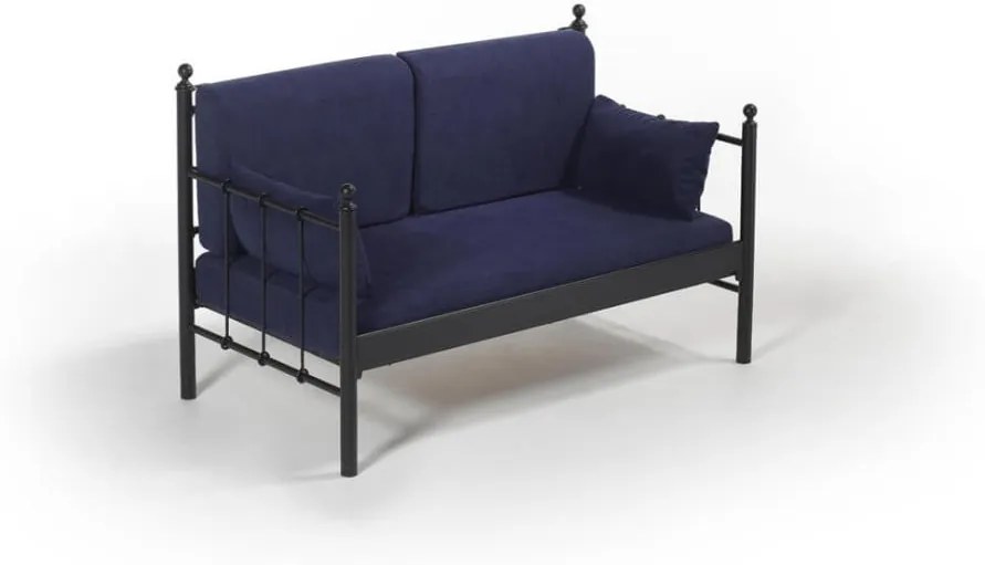 Tmavomodrá dvojmiestna vonkajšia sedačka Lalas DK, 76 × 149 cm