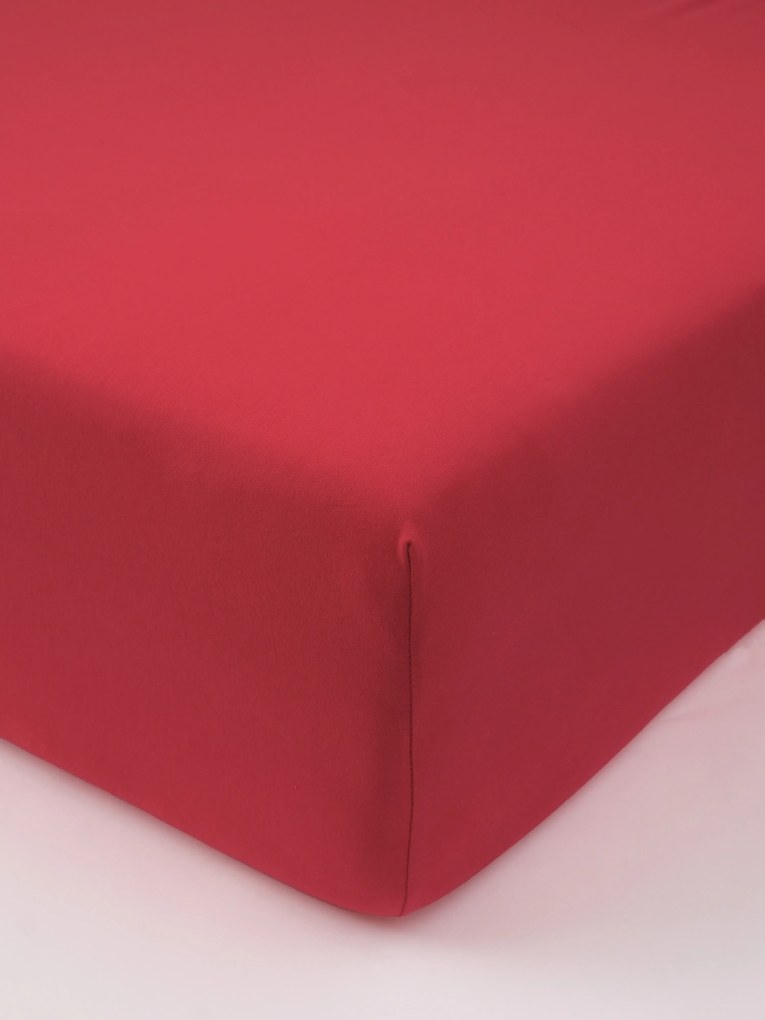 Jersey prostěradlo s elastanem 220 × 200 cm – vínové