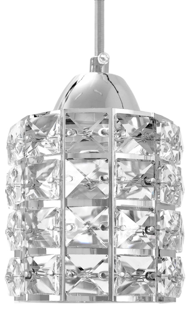 Toolight - Krištáľová závesná lampa 1xE27 APP727-1CP, chrómová, OSW-06875