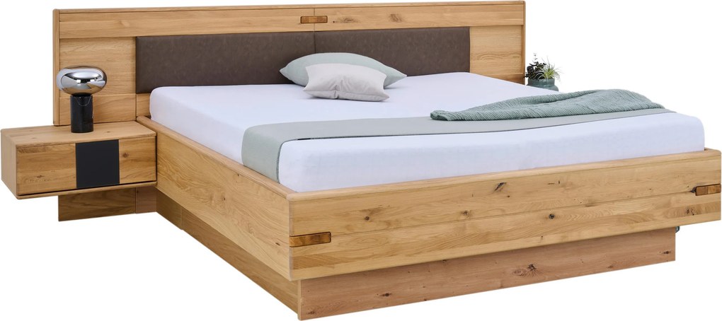 XXXLutz POSTEĽ S NOČNÝMI STOLÍKMI, 180/200 cm, dub bianco Linea Natura - Postele - 000891001101