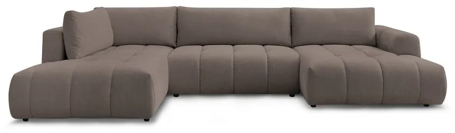 Taupe rozkladacia/s úložným priestorom rohová pohovka (ľavý roh/do tvaru "U") Fuji – Bobochic Paris