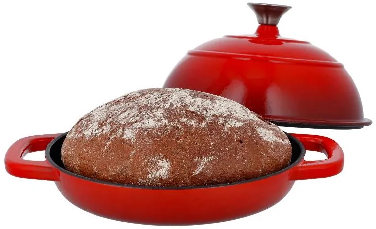 Silvercrest® Liatinový hrniec/forma na chlieb Premium (okrúhly, červená) (100393138)