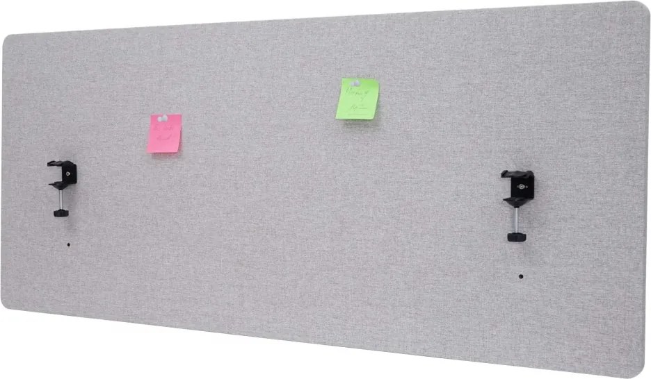 Akustický panel na stôl HWC-G75 - dvojstenná látka/textil - 60x140 - sivá