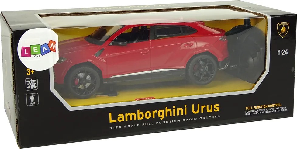 LEAN Toys R/C auto Lamborghini Urus červené 1:24 2.4G, svetlá