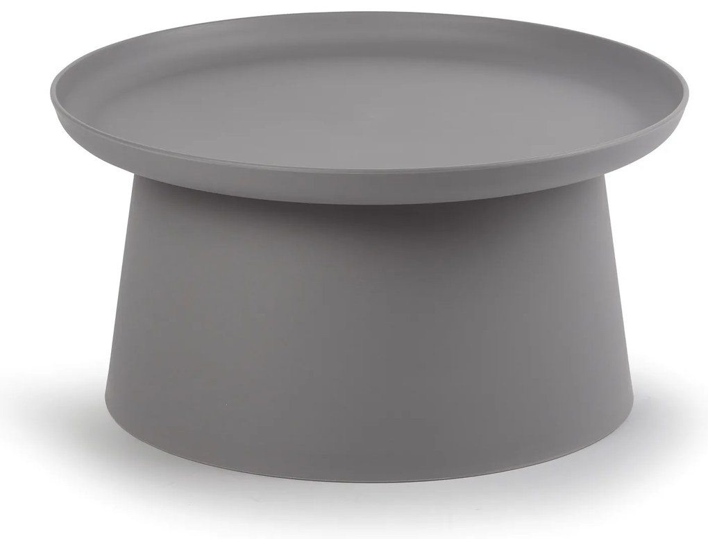 Plastový kávový stolík FUNGO, priemer 700 mm, sivý