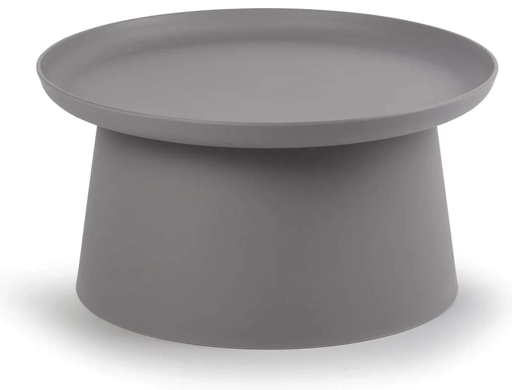 Plastový kávový stolík FUNGO, priemer 700 mm, sivý