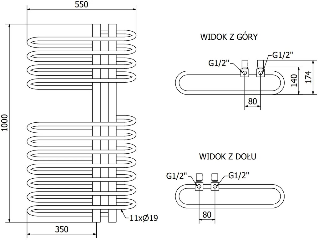 Mexen Ops, elektrické vykurovacie teleso 1000x550 mm + vykurovacie teleso 600 W, biela, W122-1000-550-2600-20