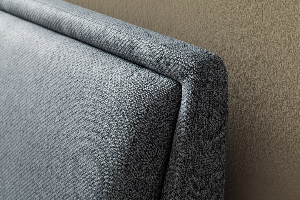 Čalúnená posteľ FRIEDA 180x200 s úložným priestorom, modrá Barva: drevo