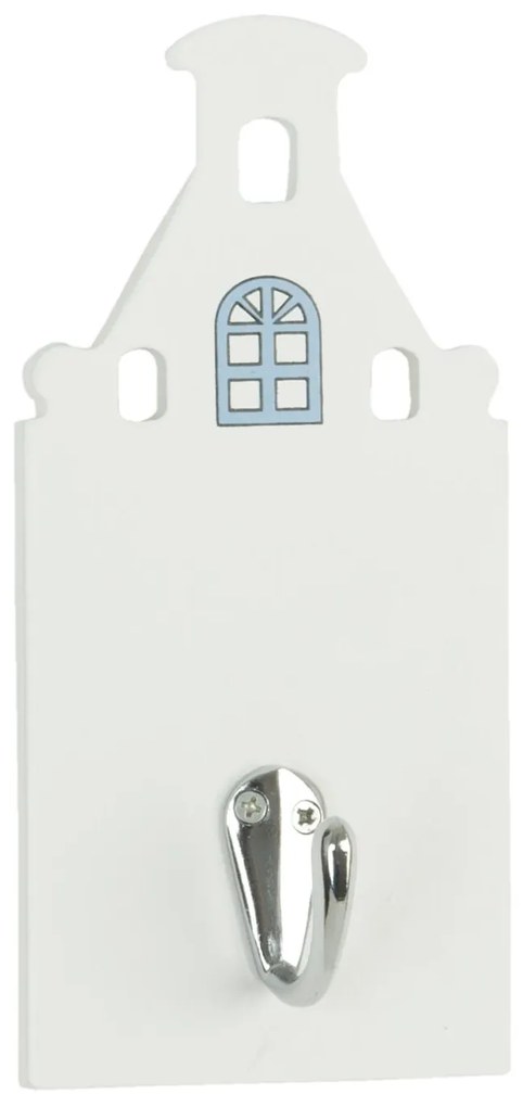 Nástenný biely háčik v tvare domčeku - 8 * 17 cm