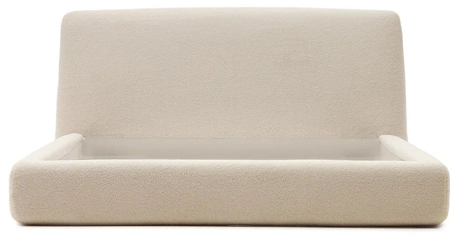 Béžová čalúnená dvojlôžková posteľ 180x200 cm Martina – Kave Home