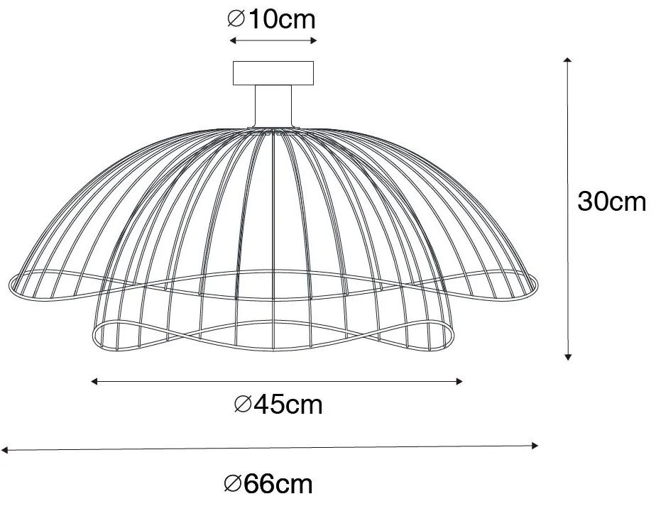 Dizajnové stropné svietidlo bronzové 45 cm - Pua