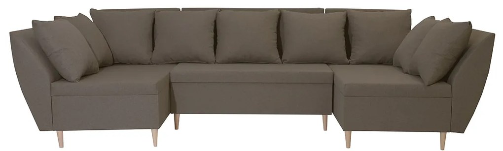 Rohová sedacia súprava s funkciou spania ALEX-U Rozkládací pohovka s funkcí spaní ALI-U Brown