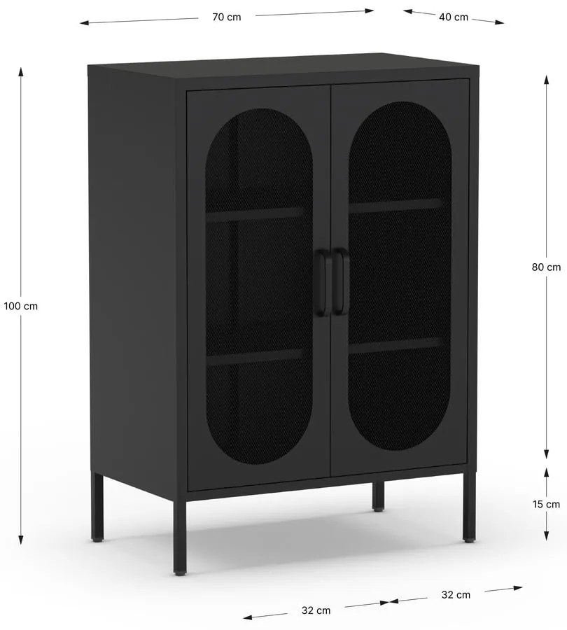 Čierna skrinka 70x100 cm Diora – Marckeric