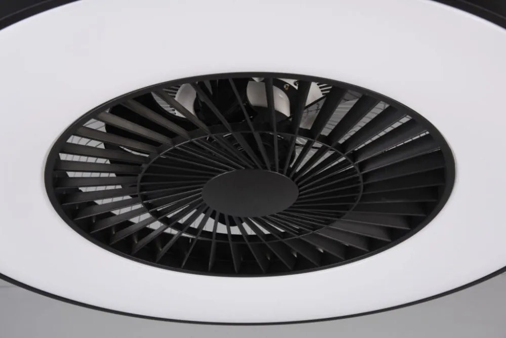 TRIO R62672132 HALMSTAD stropné svietidlo s ventilátorom LED D593mm 40W/3000lm 3000-6500K matná čierna, stmievateľné, diaľkový ovládač