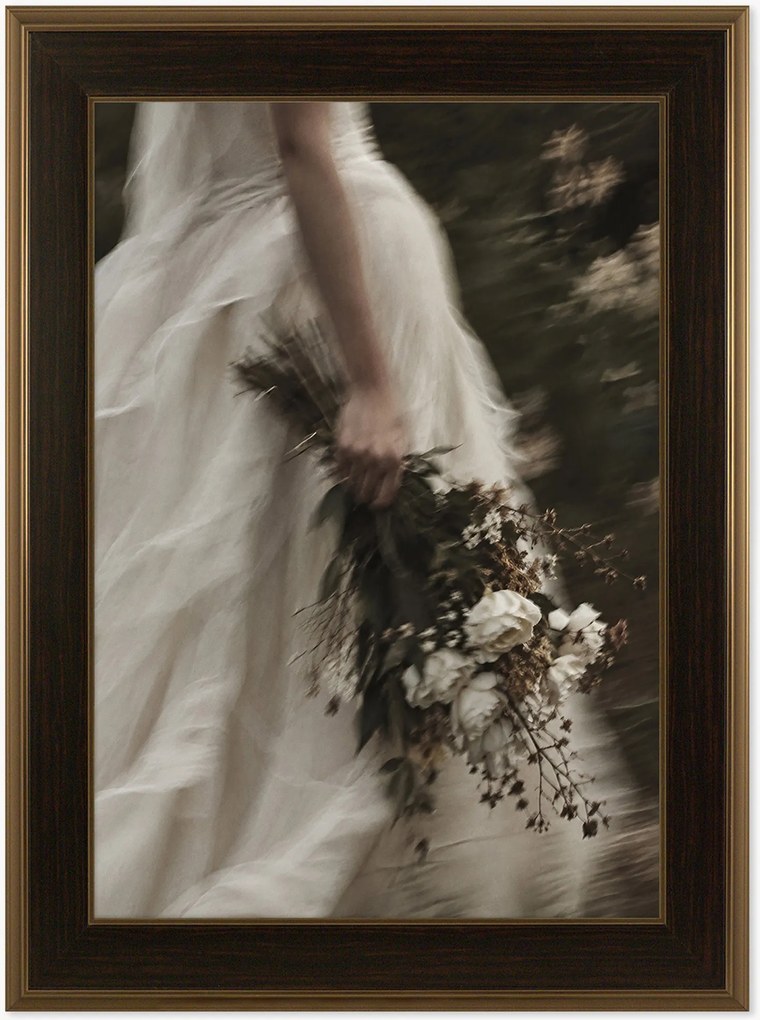 Nástenná dekorácia v ráme Girl With Bouquet