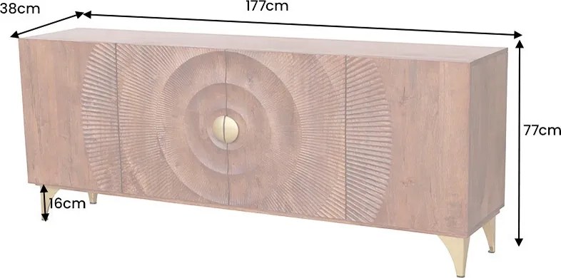 Dizajnová komoda Venetia 177 cm hnedé mango