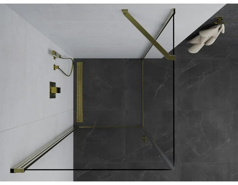 Mexen Pretoria sprchovací kút 90x90cm, číre sklo/zlatý profil, 852-090-090-50-00