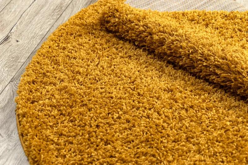 Okrúhly koberec SOFFI shaggy 5cm   zlatý
