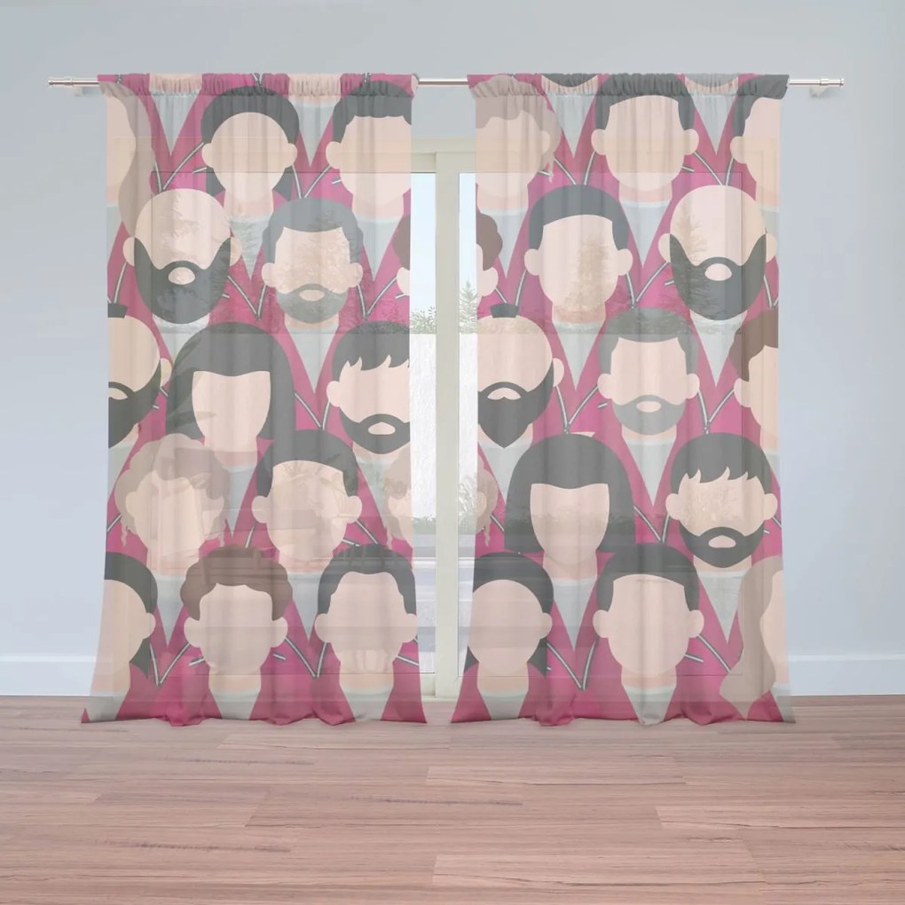 Sablio Záclony Money heist Anonymné tváre: 2ks 150x250cm
