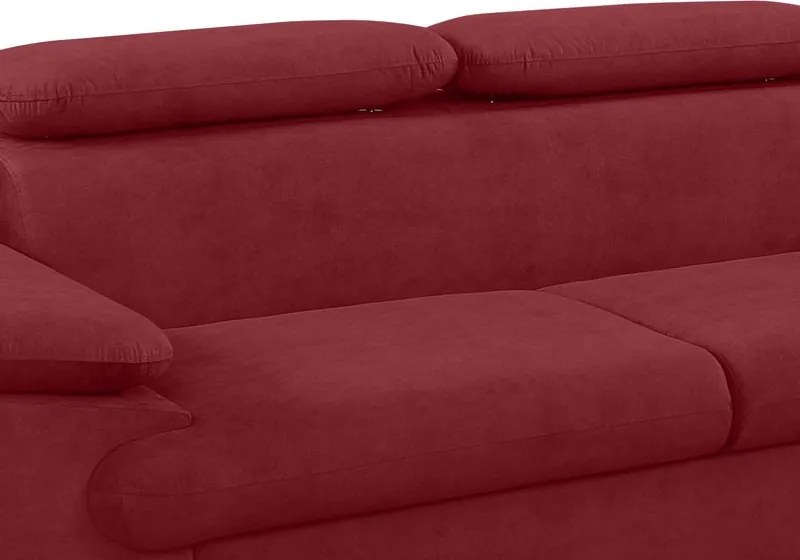 Rohová sedacia súprava Scala, červená látka, pravý roh