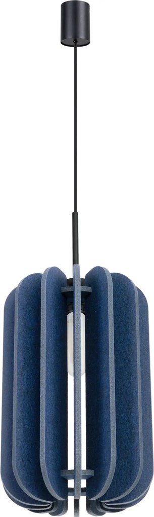 Závesné svietidlo Mula, 1x modré plstené tienidlo, (fi 27cm)