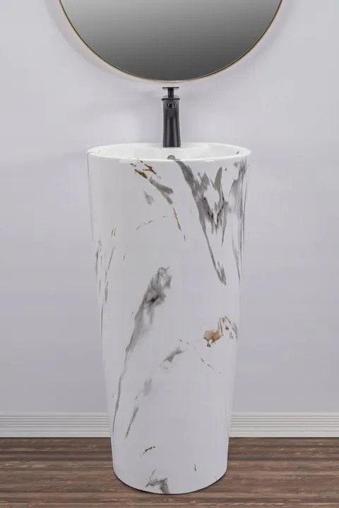 Rea Blanka voľne-stojace umývadlo, 84 x 40 cm, Marble imitácia kameňa, REA-U8704