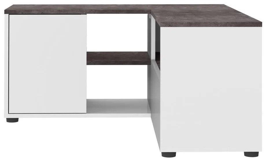 Sivo-biely TV stolík v dekore betónu 90x45 cm Angle – TemaHome