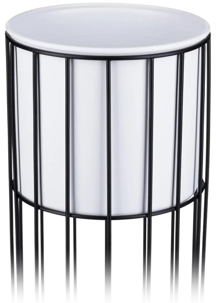 Kvetináč na stojane LOFT III 42 cm čierny/biely