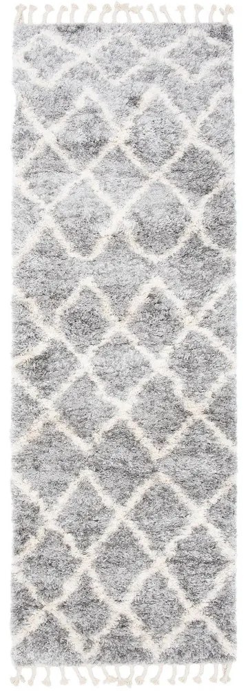 Kusový koberec shaggy Axaya sivý atyp 70x250cm
