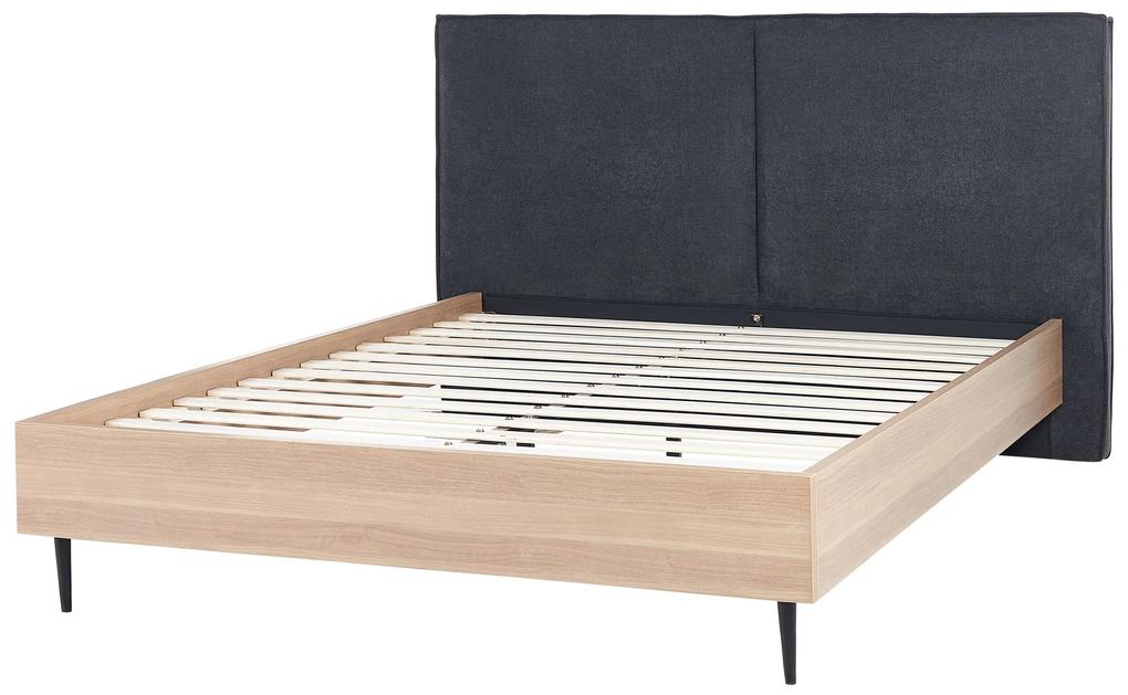 Čalúnená posteľ 160 x 200 cm tmavosivá IZERNORE Beliani