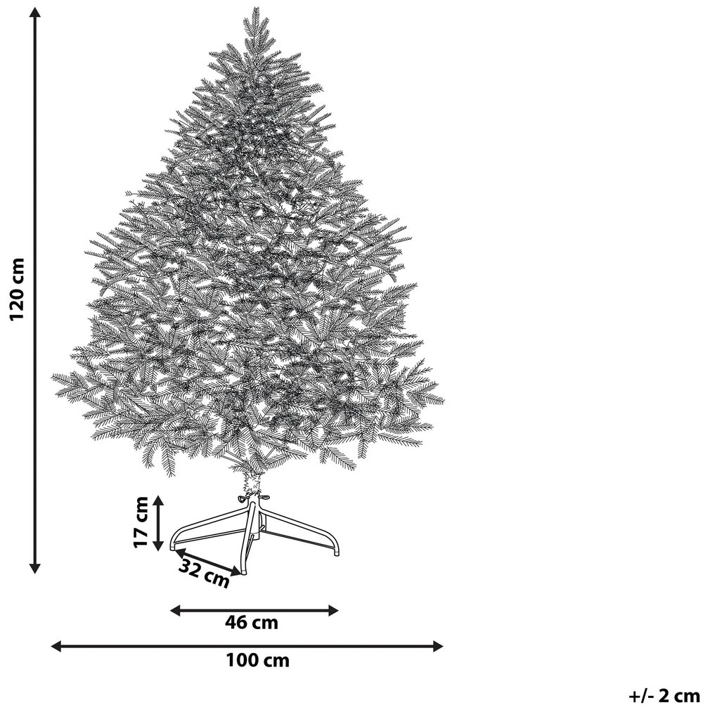 Vianočný stromček 120 cm modrý FARNHAM Beliani