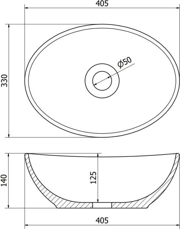 Mexen Elza umývadlo na dosku 40 x 33 cm, medené - 21014051