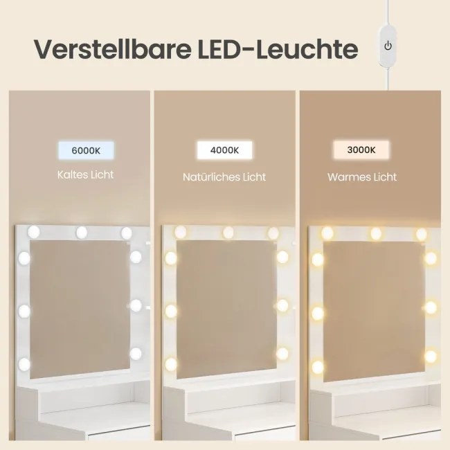 Toaletný stolík s LED zrkadlom RDT242WB01