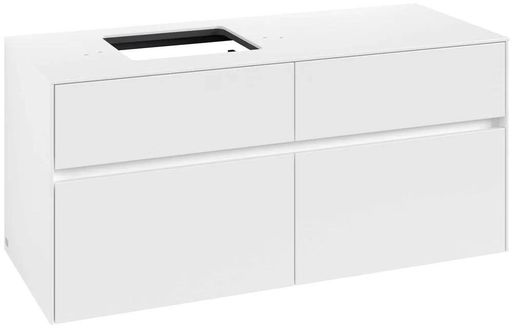VILLEROY &amp; BOCH Collaro závesná skrinka pod umývadlo na dosku (umývadlo vľavo), 4 zásuvky, 1200 x 500 x 548 mm, White Matt, C12900MS