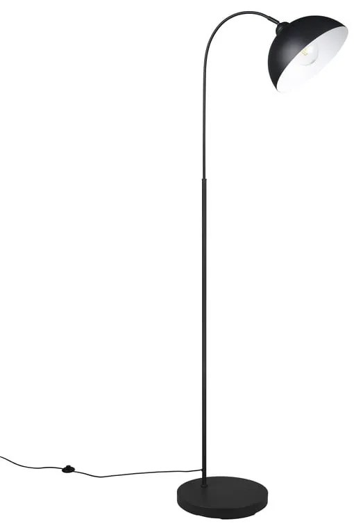Čierna stojacia lampa s kovovým tienidlom (výška 170 cm) Sierra – Reality