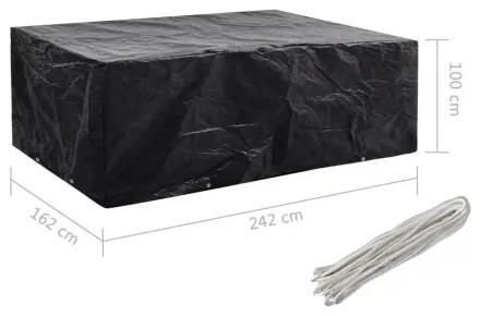 vidaXL Obal na záhradný nábytok s 8 očkami 242x162x100 cm-