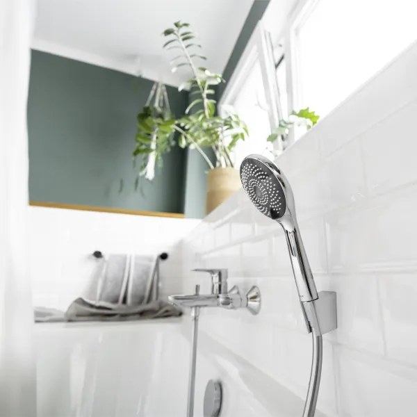 WENKO 23993100 - Sprchová hlavica WATERSAVING SYSTEM 11x11 cm lesklý chróm/biela/sivá
