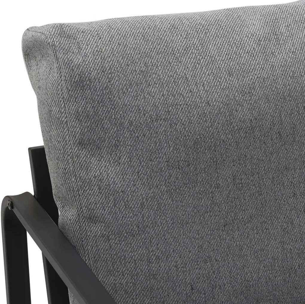 Design-Shop Kreslo Manea - látka / kov - Tmavo sivá