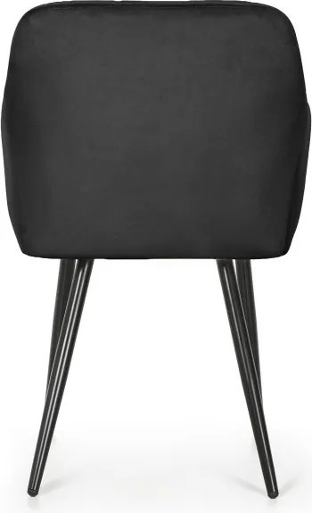 Sada šiestich jedálenských stoličiek LUXANO zamatové, čierne / čierne nohy (6 ks)