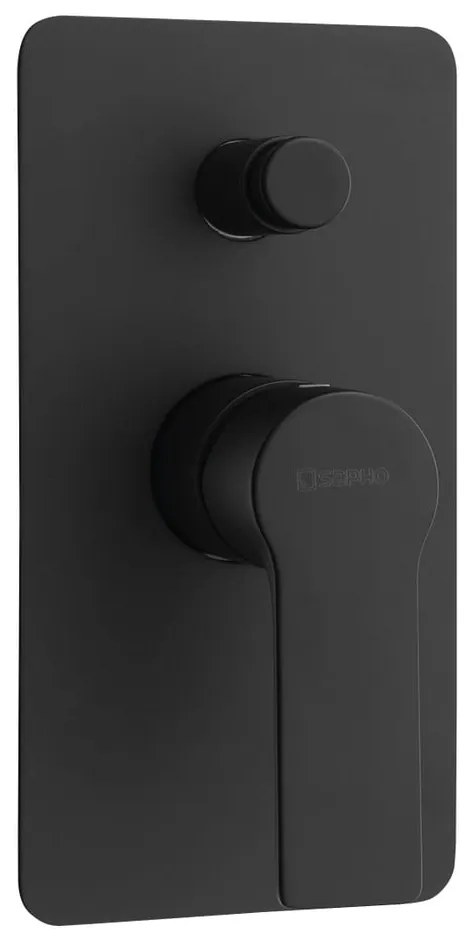Matne čierna podomietková sprchová batéria (2 výstupy) Pax – Sapho