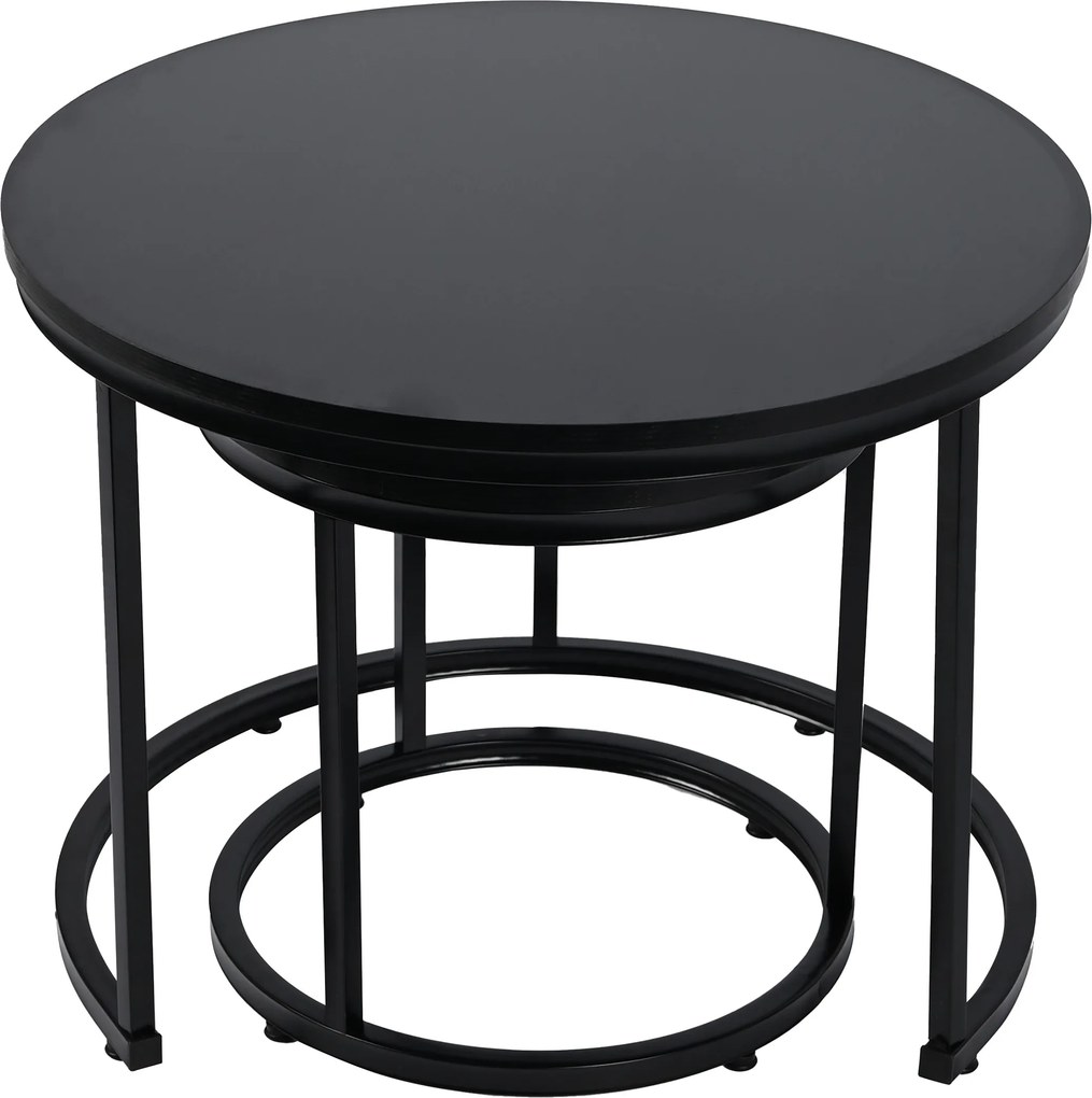 Dekorstudio Set 2ks čiernych kávových stolíkov LOFT DUO 60/40cm