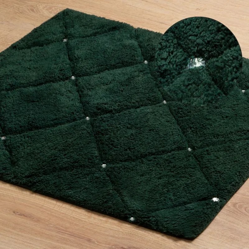 Dekorstudio Kúpeľňový koberček CHIC s kryštálmi v zelenej farbe Rozmer koberca: 60x90cm