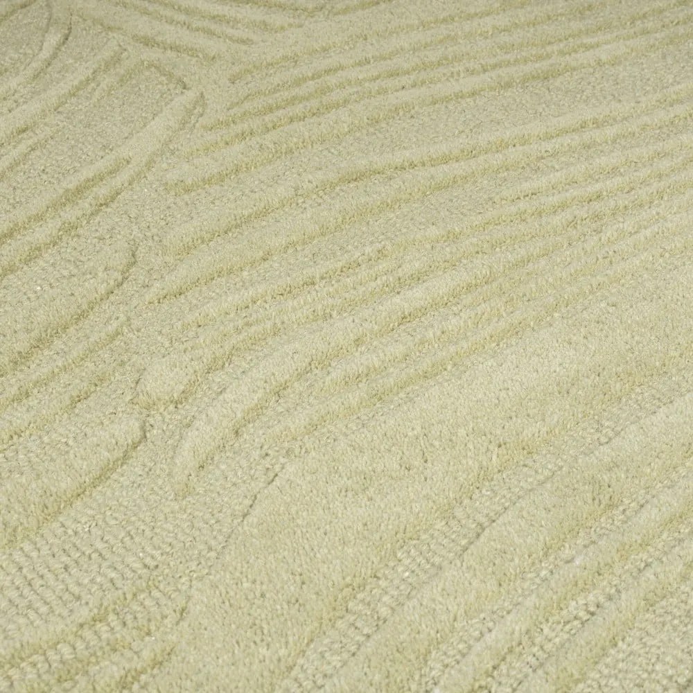 Zelený vlnený okrúhly koberec ø 160 cm Lino Leaf – Flair Rugs