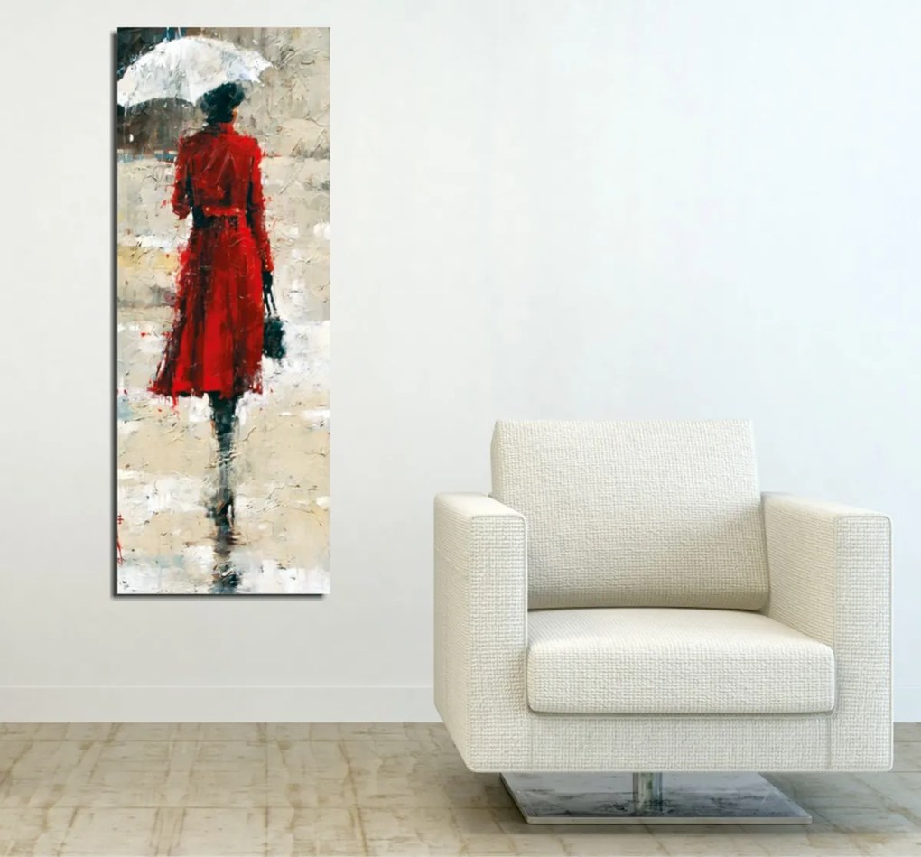 Obraz Woman In Red 30x80 cm