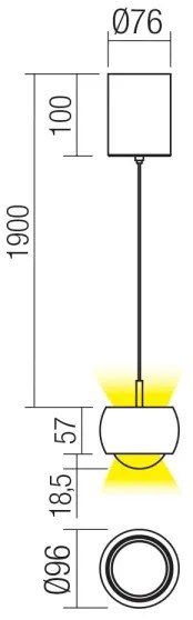 Redo 01-3546 - LED Luster na lanku AVES LED/12W/230V pr. 9,6 cm CRI 90 biela