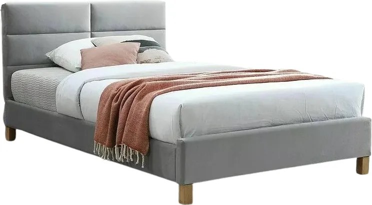 Jednolůžková čalouněná postel Sierra 120x200 Bluvel 03 světle šedá