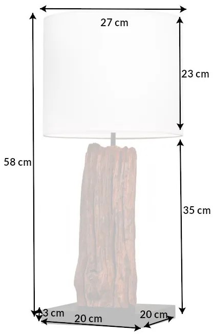 Stolná lampa Rousilique 60cm naplavené drevo