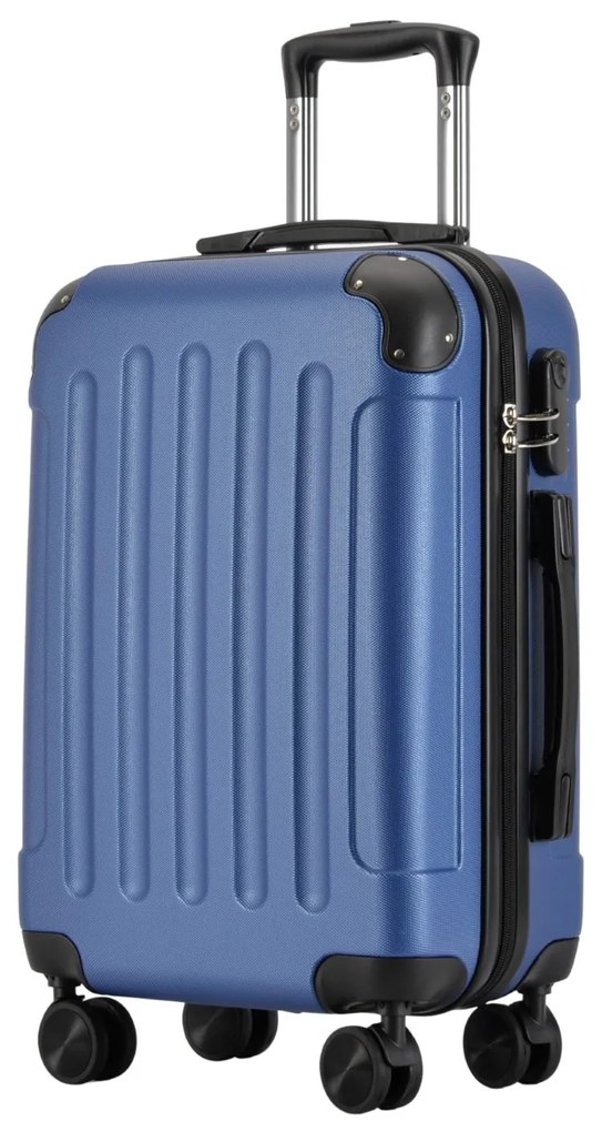 Kabínový kufor na 4 kolieskach 55x39x20cm modrá farba
