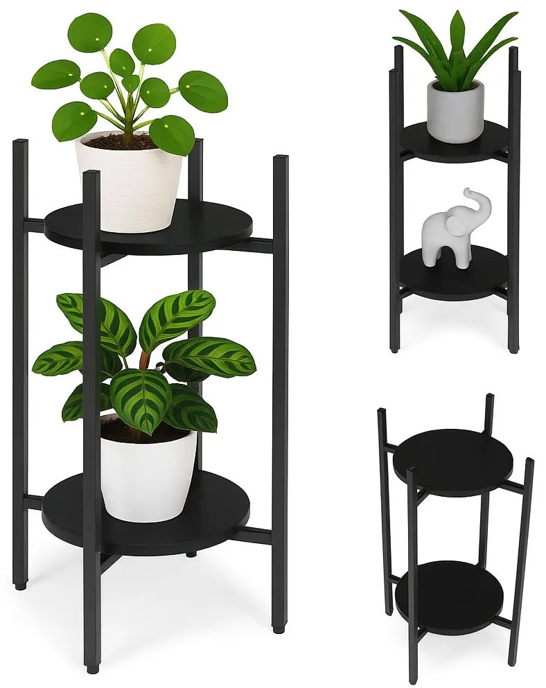 ModernHome Stojan na kvety - čierny ModernHome